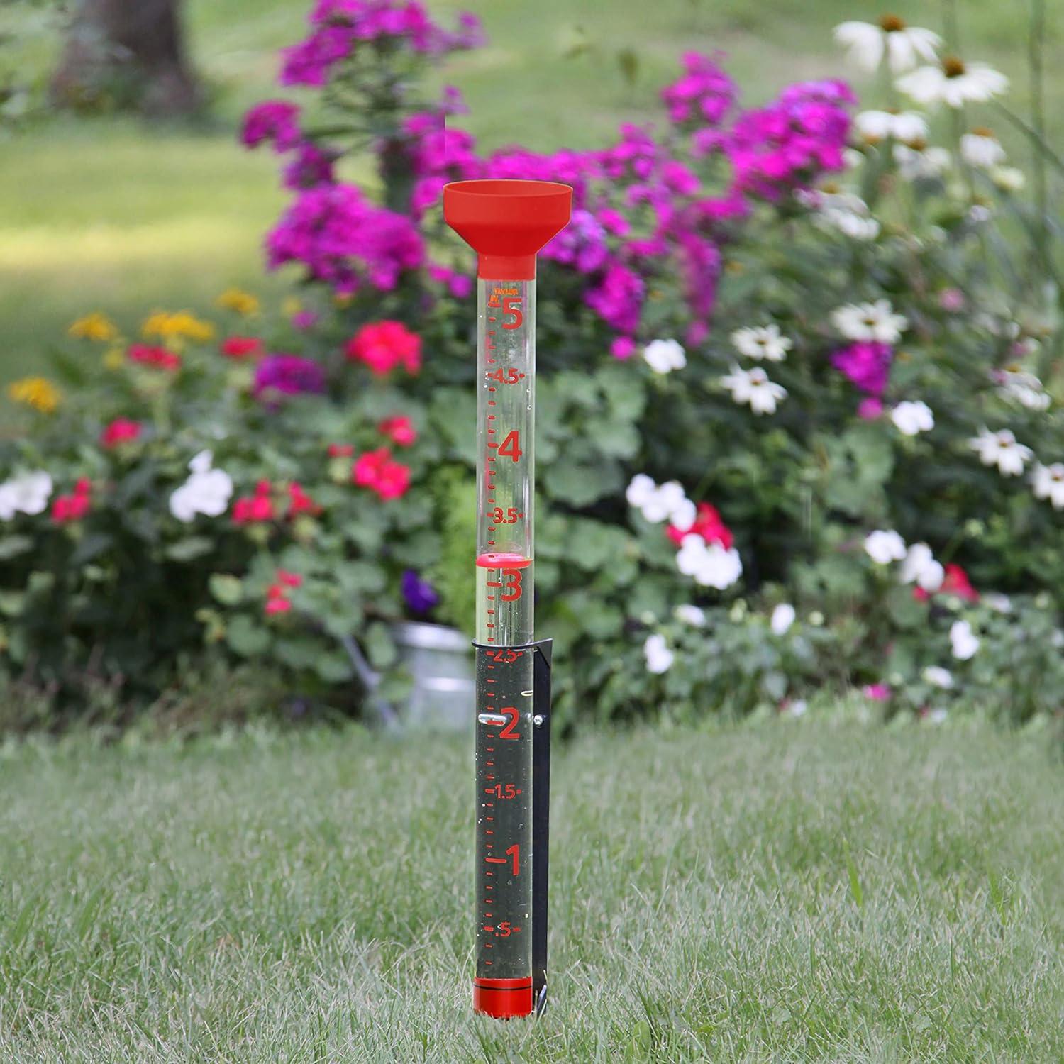 Medidor de Lluvia Jumbo Jr Taylor 63.5 cm Rojo con Soporte