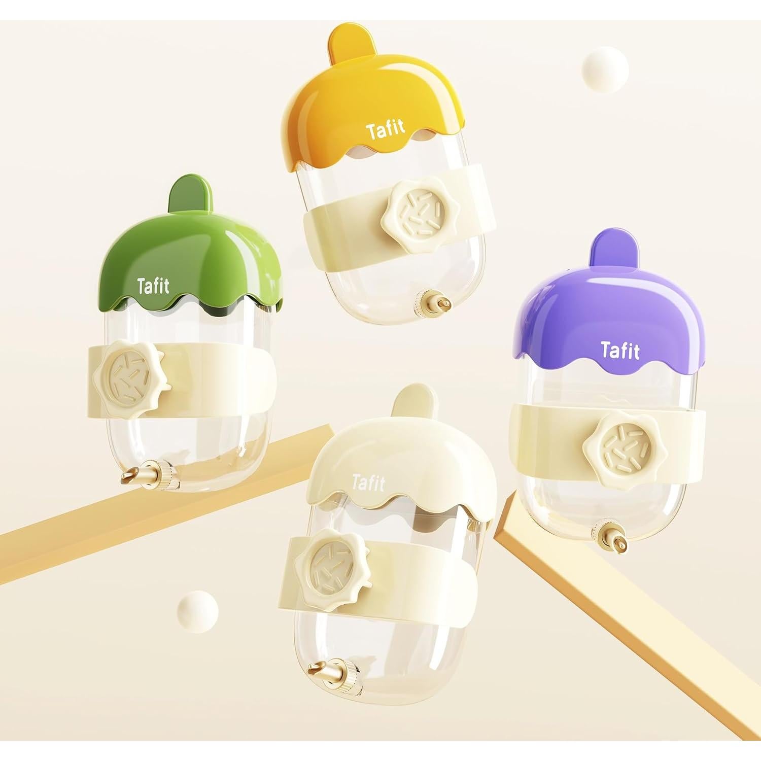 Dispensador de Agua para Mascotas Tafit Beige 360ml Sin Goteo