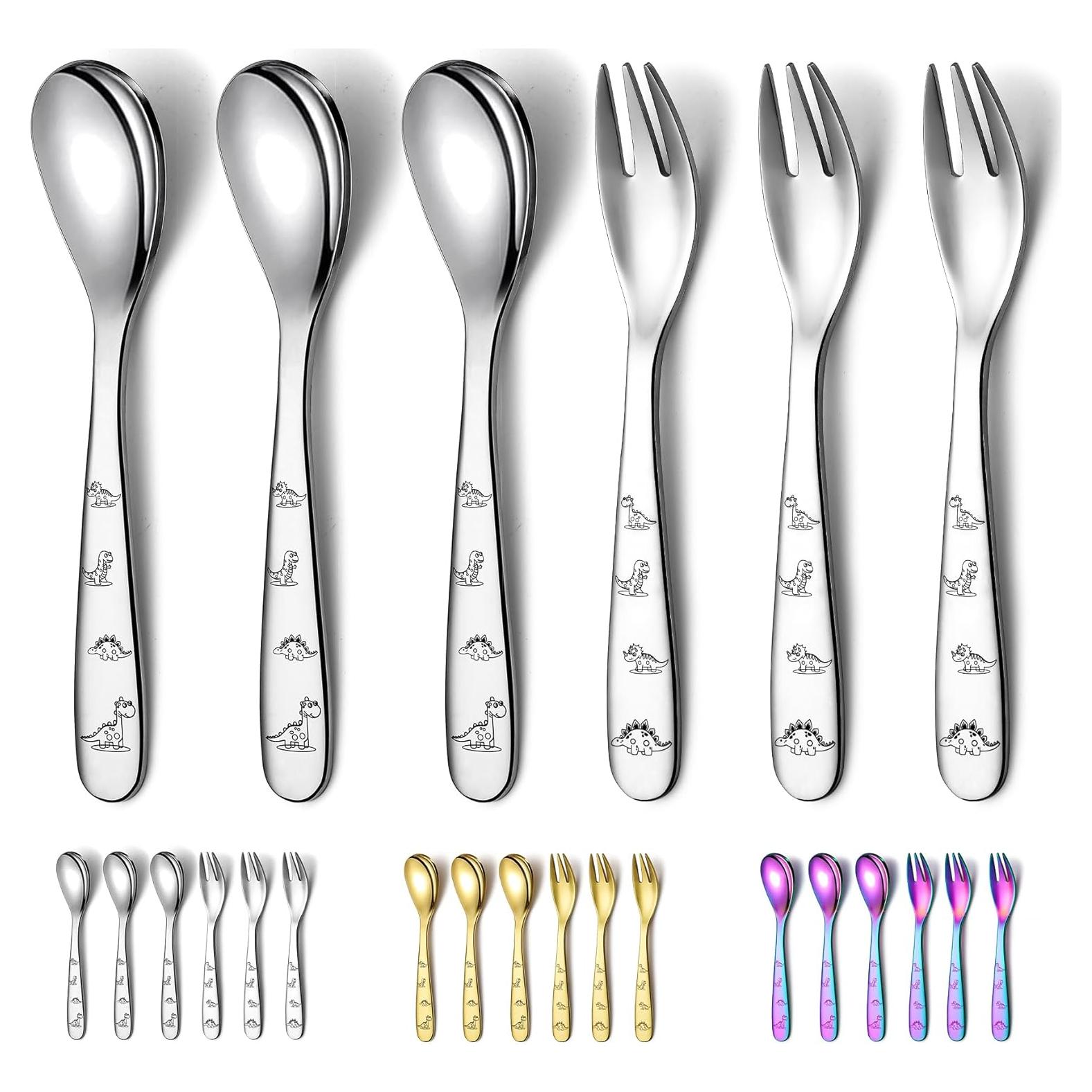 Set de Cubiertos para Niños Evanda - 6 Piezas de Acero Inoxidable