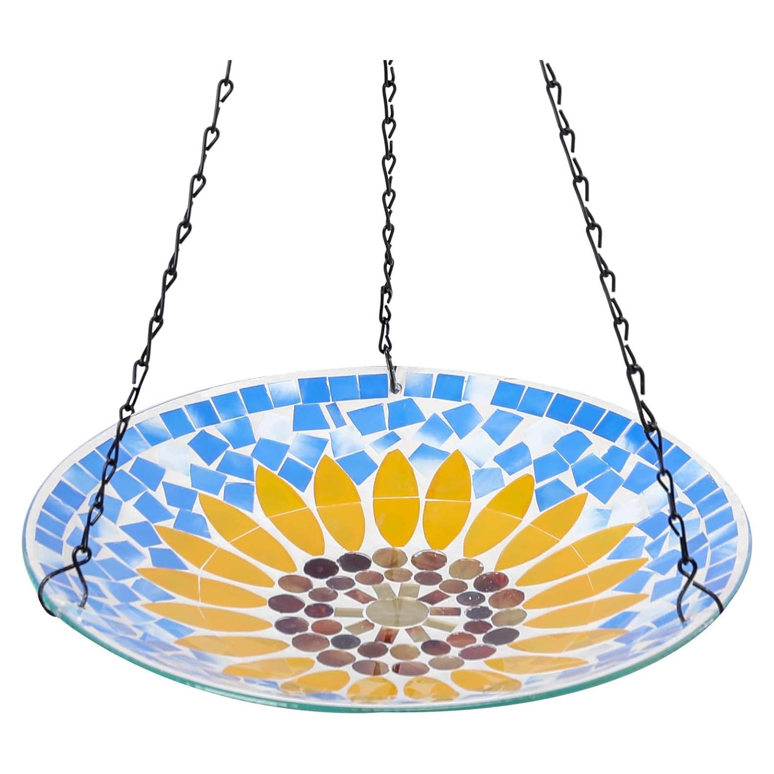Fuente Colgante para Aves MUMTOP de Vidrio 30.48 cm Girasol