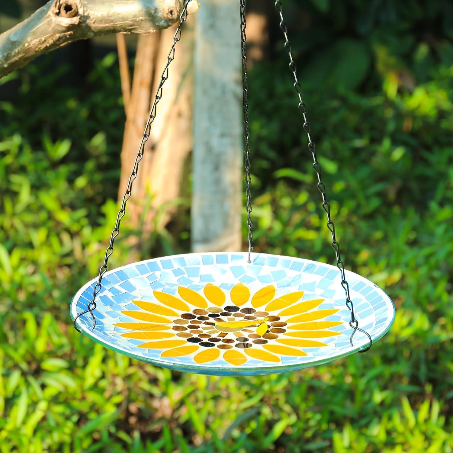 Fuente Colgante para Aves MUMTOP de Vidrio 30.48 cm Girasol