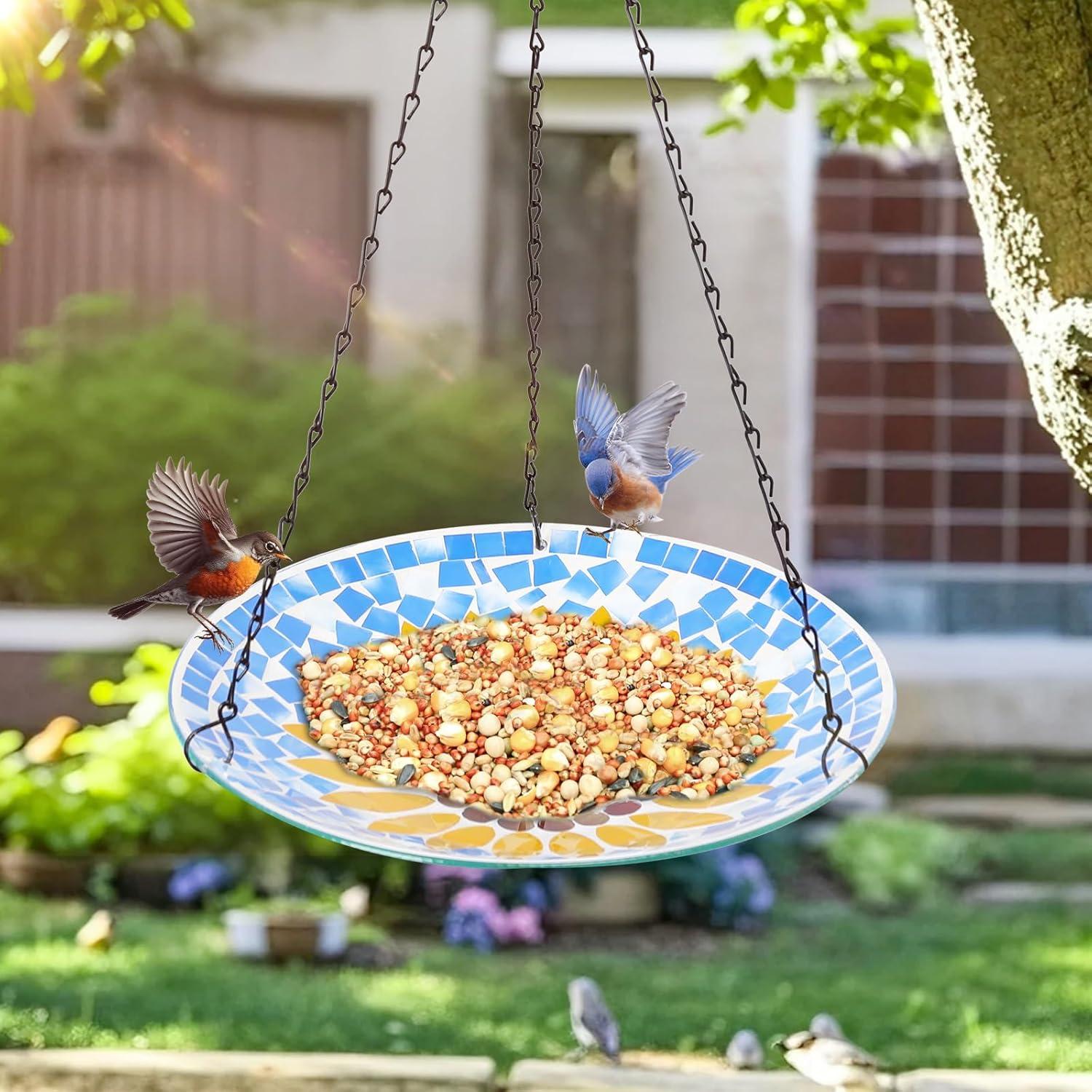 Fuente Colgante para Aves MUMTOP de Vidrio 30.48 cm Girasol