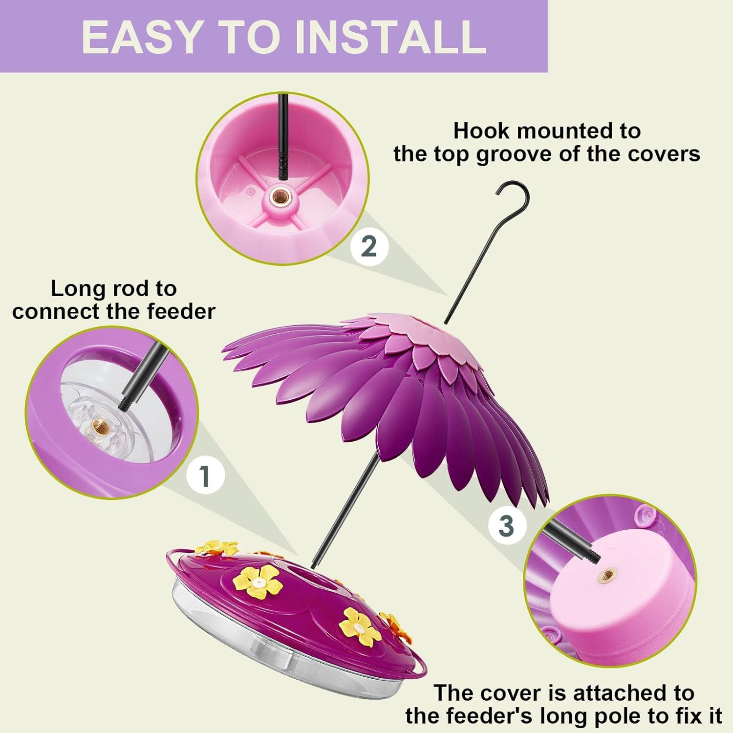 Comedero para Colibríes Beserie 16 oz con Baffle 14" Púrpura