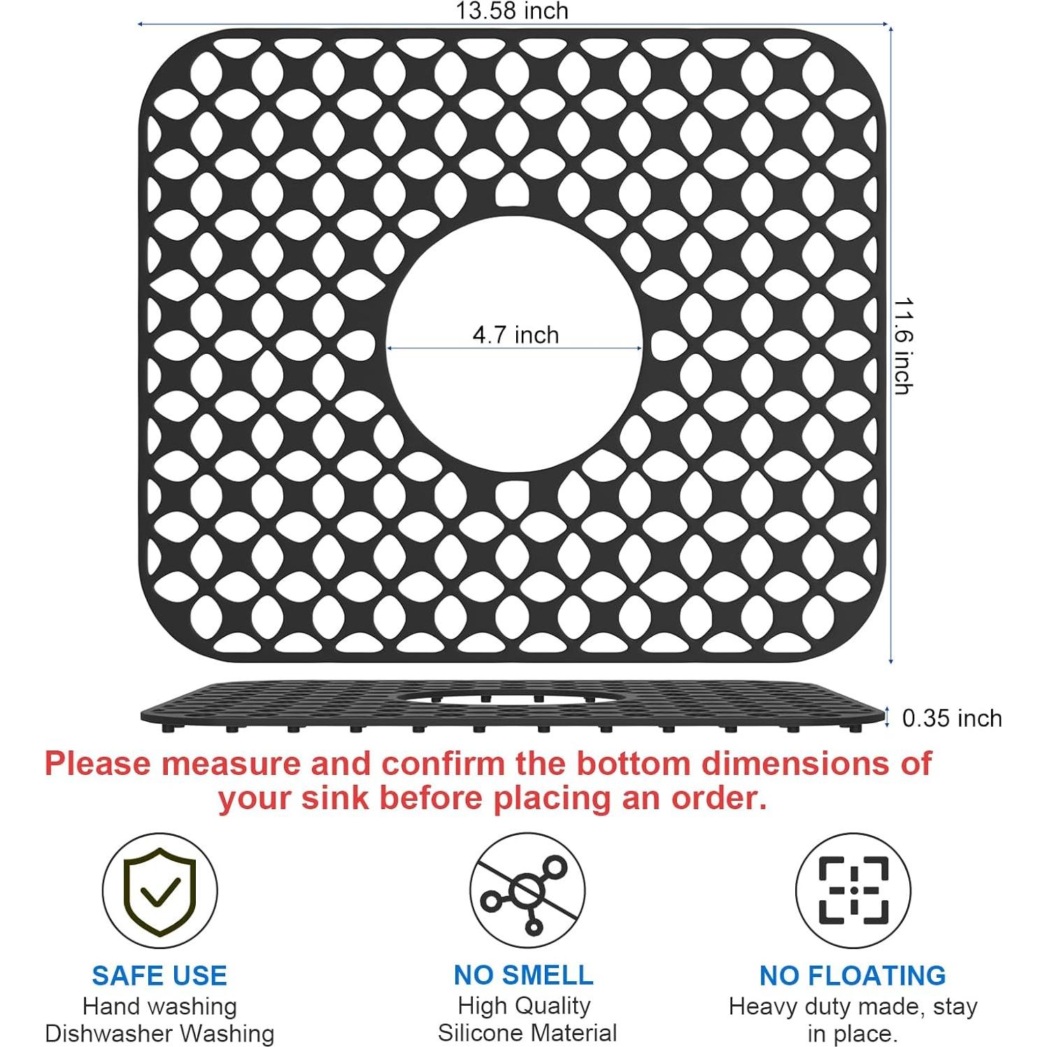 TOOVEM Protector de Fregadero de Silicona Negro 34.5x29.5cm