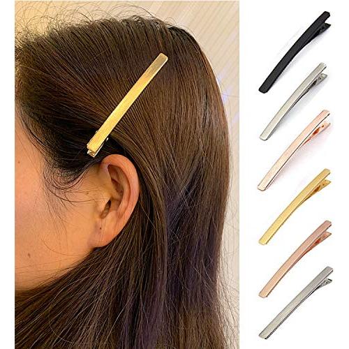 4 Clips de Pelo Cocodrilo Oro KINGWEDDING 8cm Metal Brillante