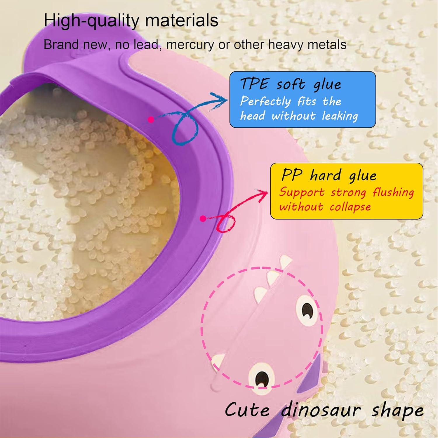 Gorro de ducha para bebés TinyGuardian - Dinosaurio Rosa