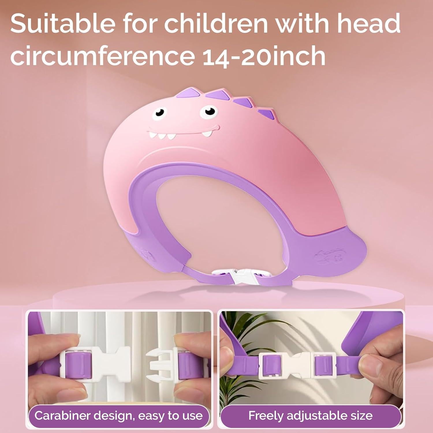 Gorro de ducha para bebés TinyGuardian - Dinosaurio Rosa