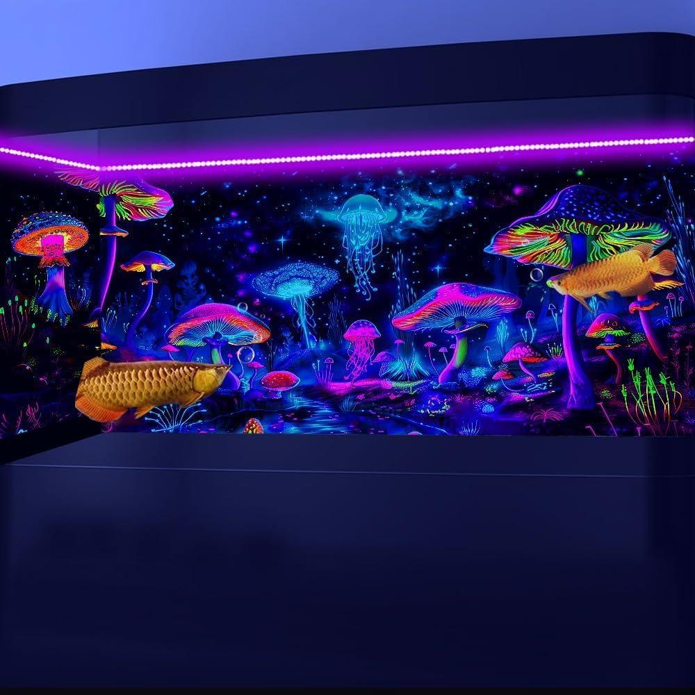 Fondo de Acuario Blacklight Dtekoj 60x30cm Cielo Estrellado