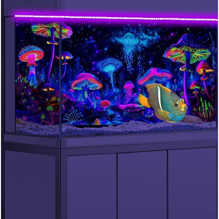 Fondo de Acuario Blacklight Dtekoj 60x30cm Cielo Estrellado