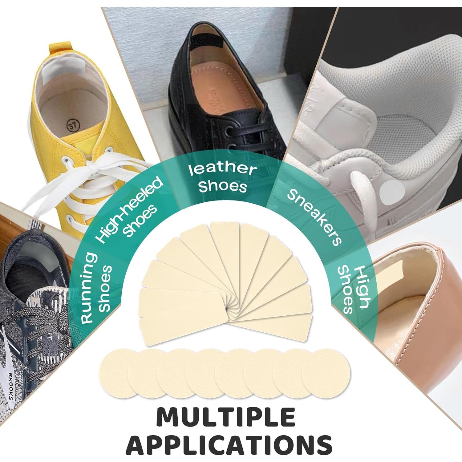 48 Parches Beige Autoadhesivos para Reparar Zapatos - 2 Formas