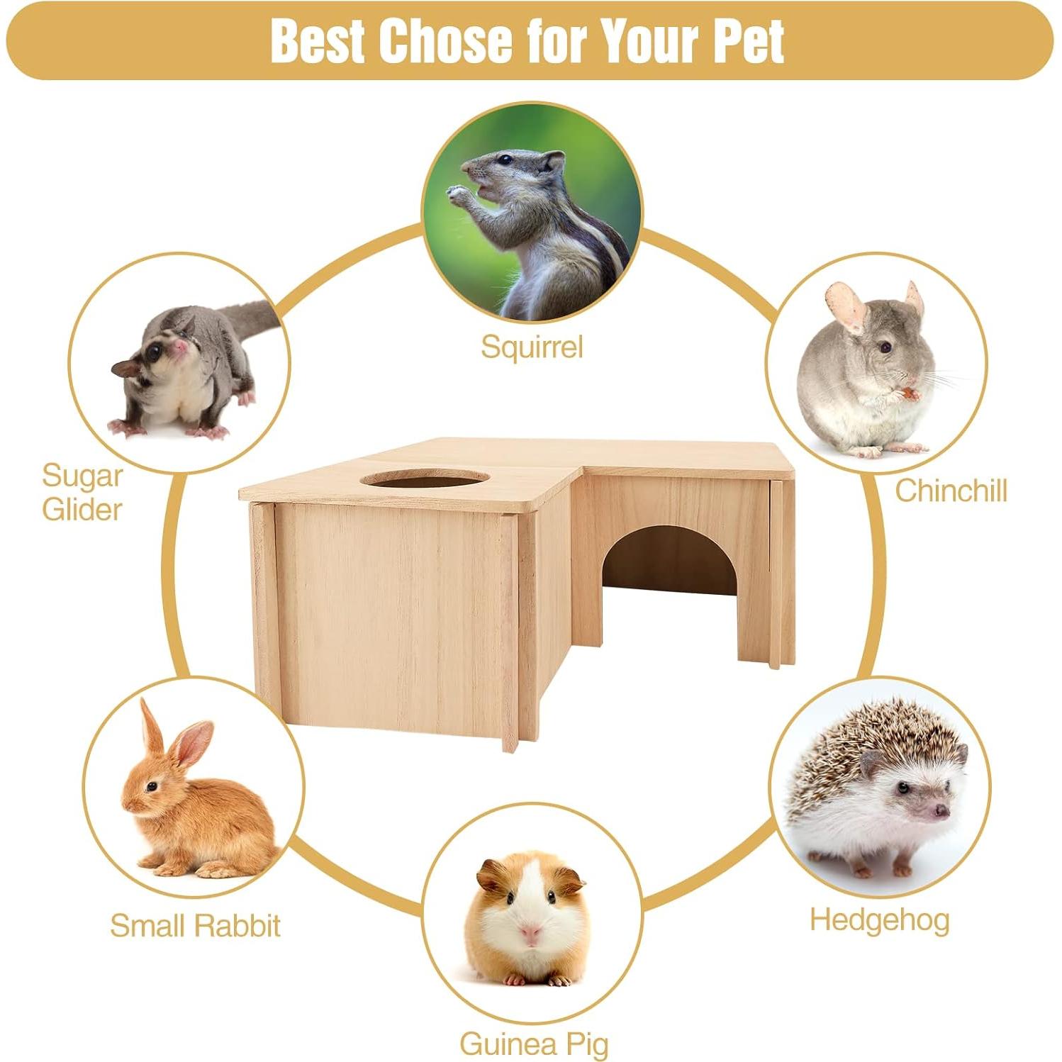 Escondite para Cobayas PAWCHIE Cabaña Madera 32x28x16 cm