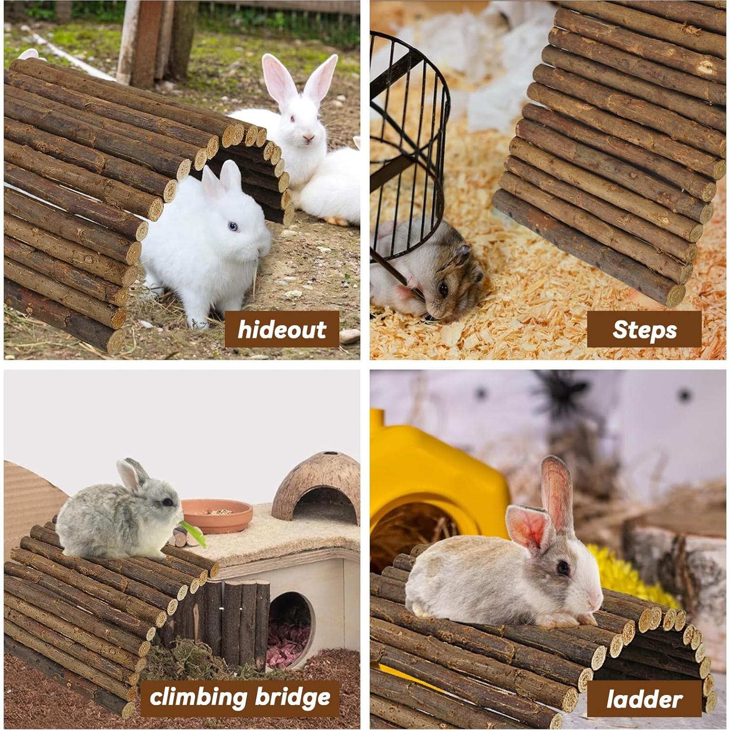 Puente de Madera Kathson XL para Conejos y Roedores 66x41cm