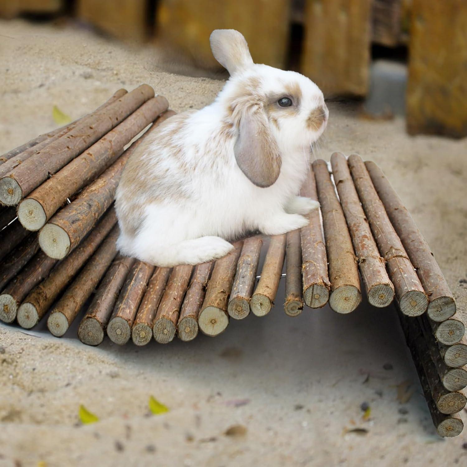 Puente de Madera Kathson XL para Conejos y Roedores 66x41cm