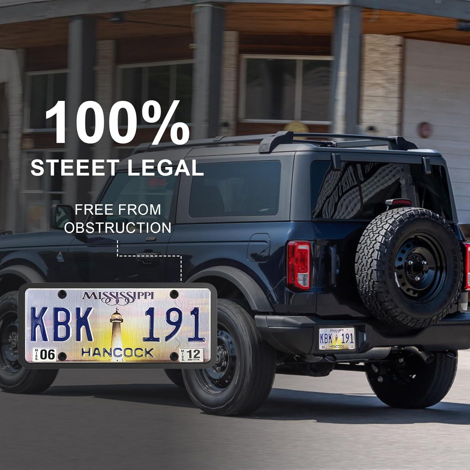 Marco de Placa de Licencia Podestaa Negro TPU Delantero y Trasero