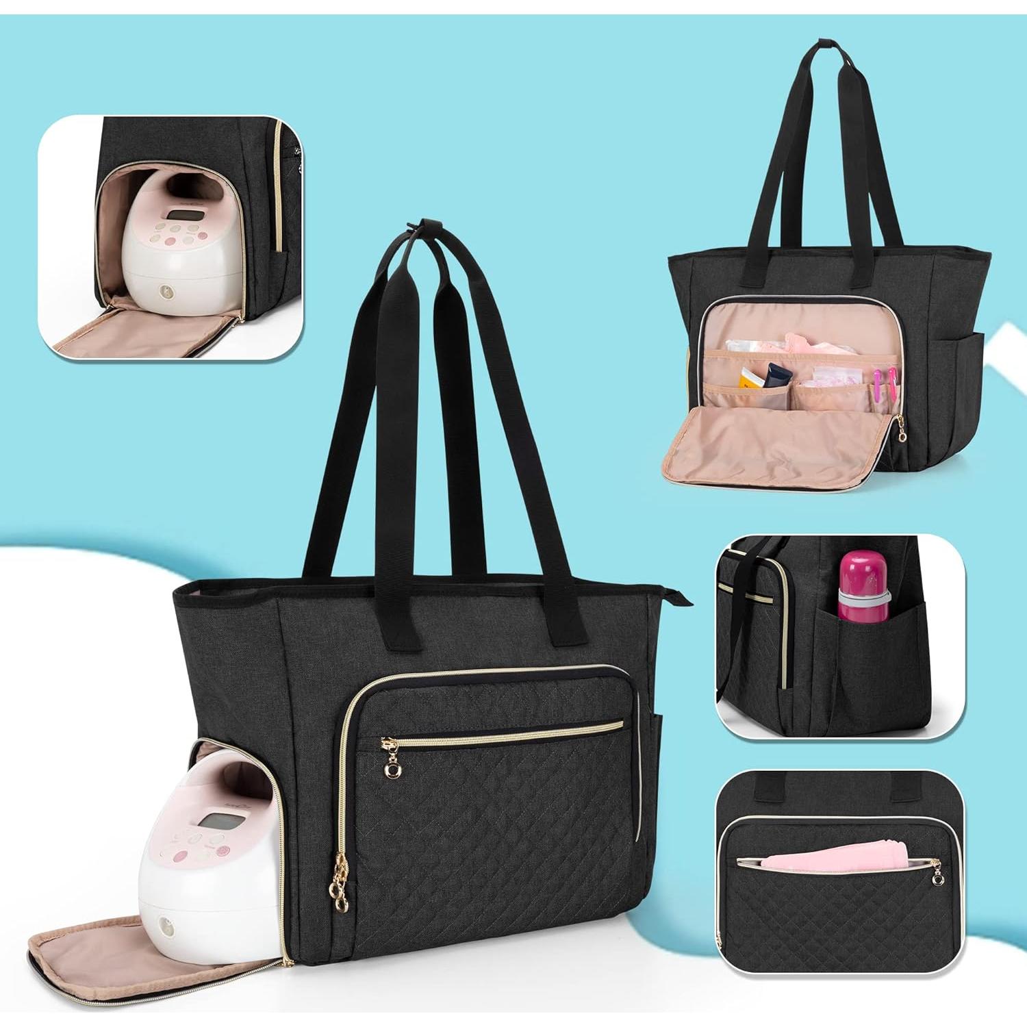 Bolsa para extractor de leche LUXJA negra compatible con Spectra S1/S2