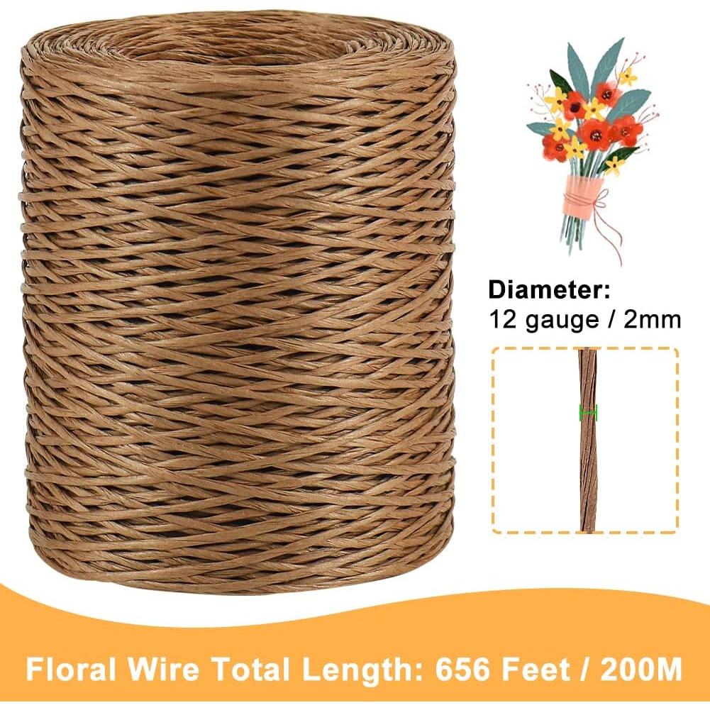 Alambre Floral Marrón 200m 2mm Tenn Well para Manualidades