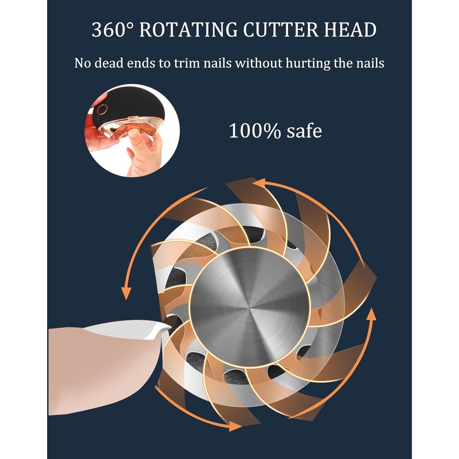 Cortador de Uñas Eléctrico Ginalaia Recargable USB 2 en 1