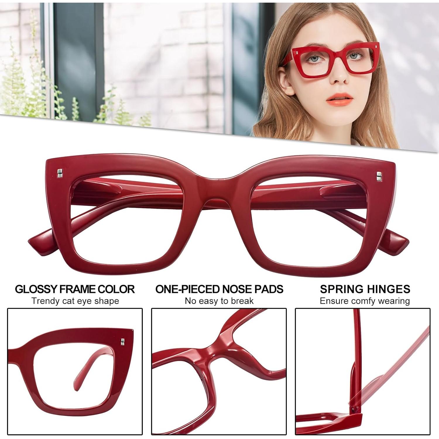 Gafas de lectura WEMOOTANTS rojas ojo de gato 1.0 a 4.0