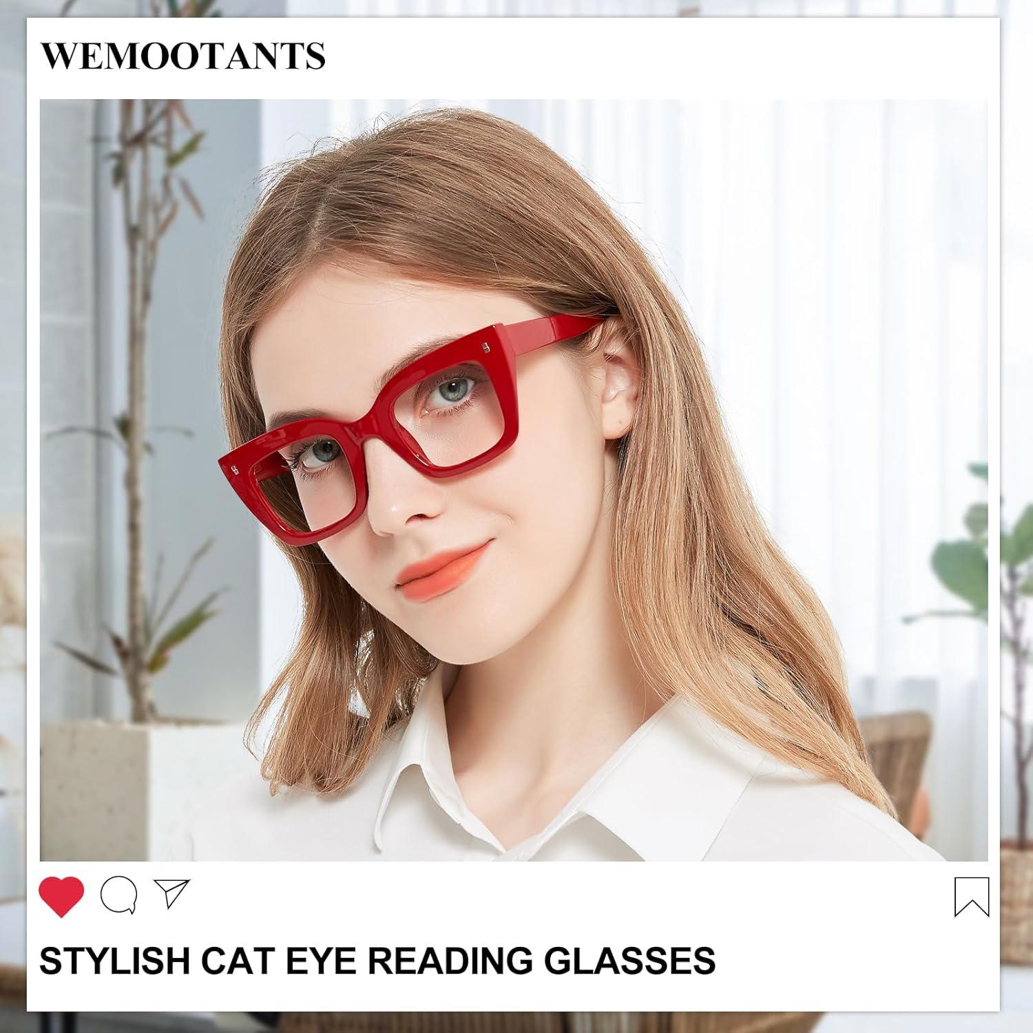 Gafas de lectura WEMOOTANTS rojas ojo de gato 1.0 a 4.0