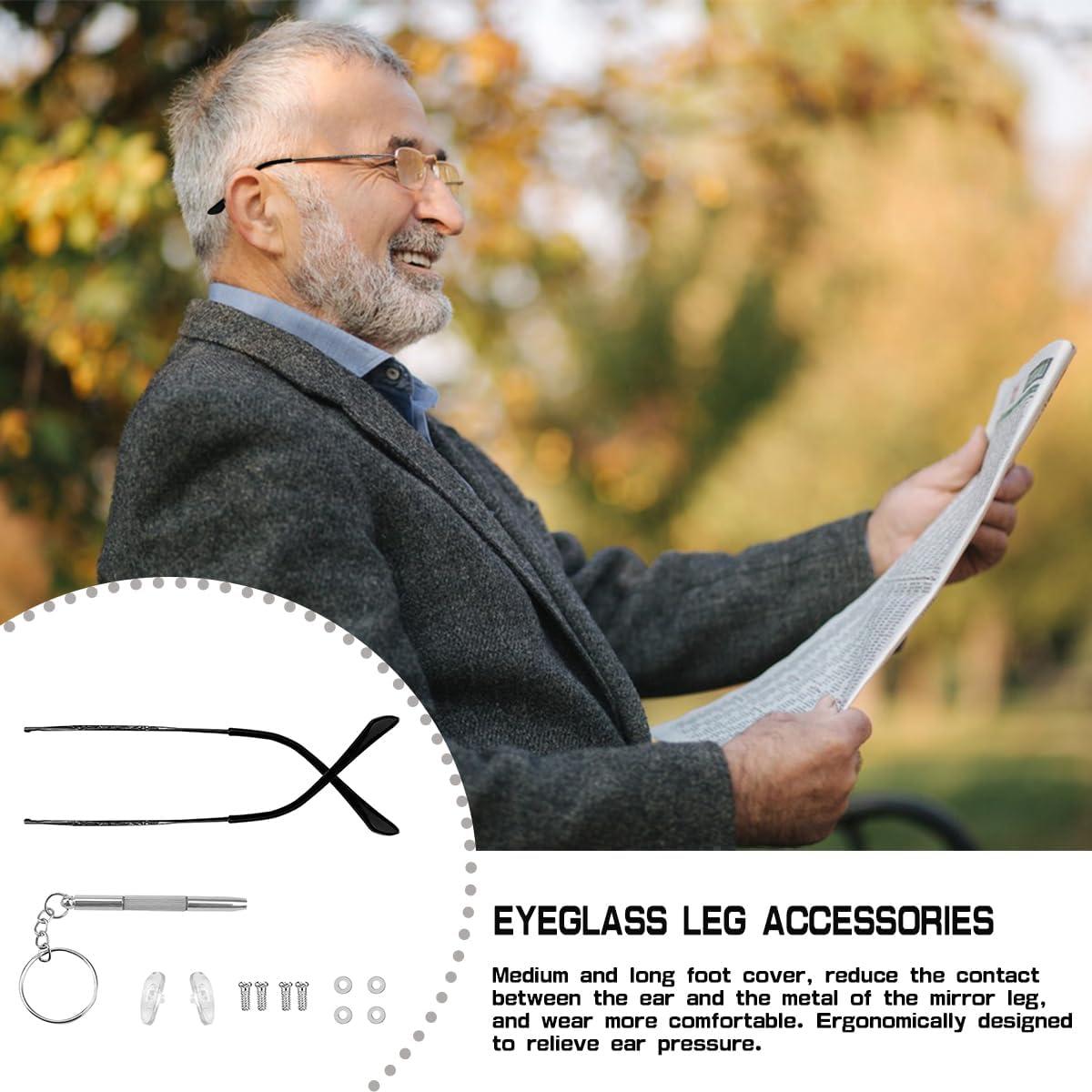 Brazos de Reemplazo para Gafas ZJIVQO Metal Negro Universal