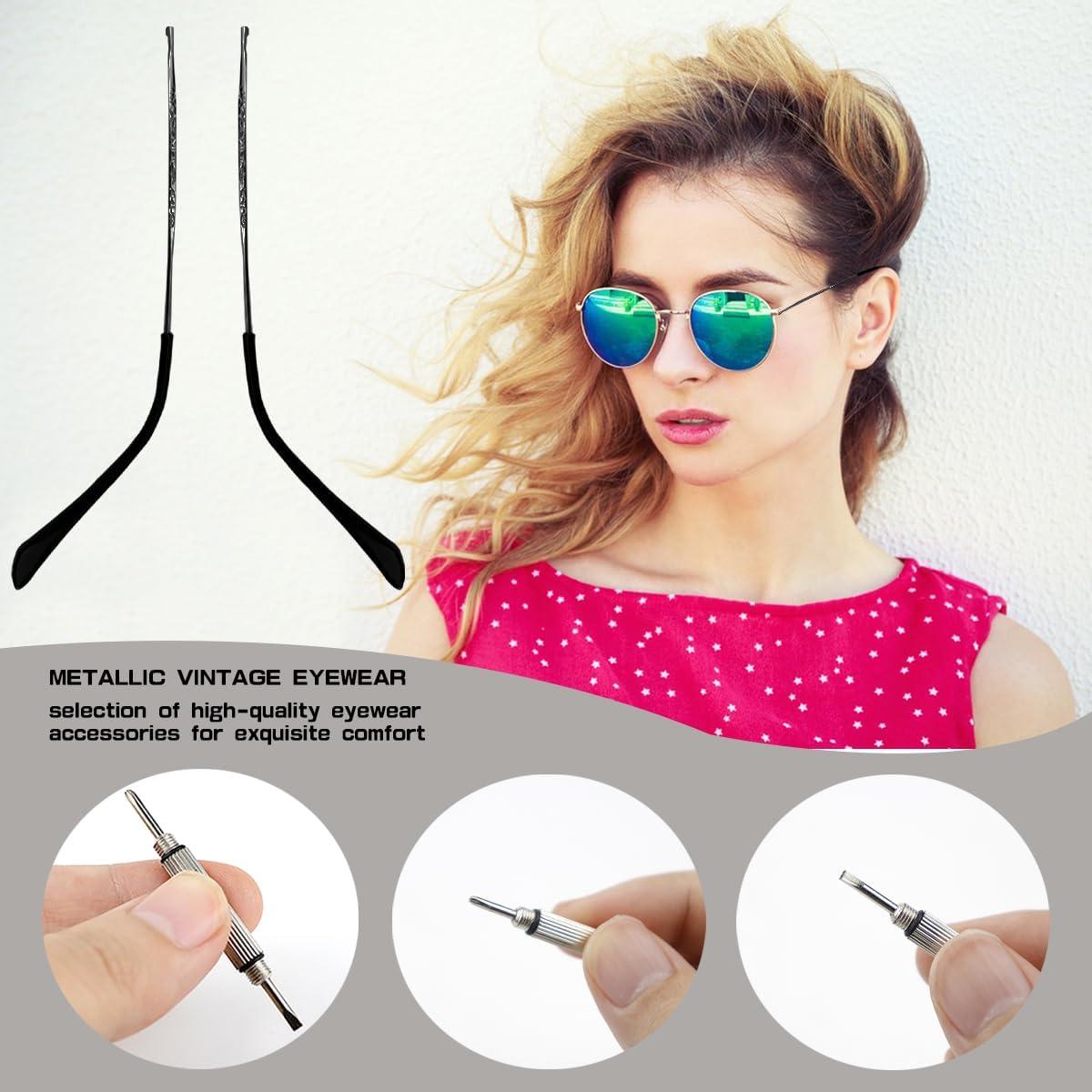 Brazos de Reemplazo para Gafas ZJIVQO Metal Negro Universal