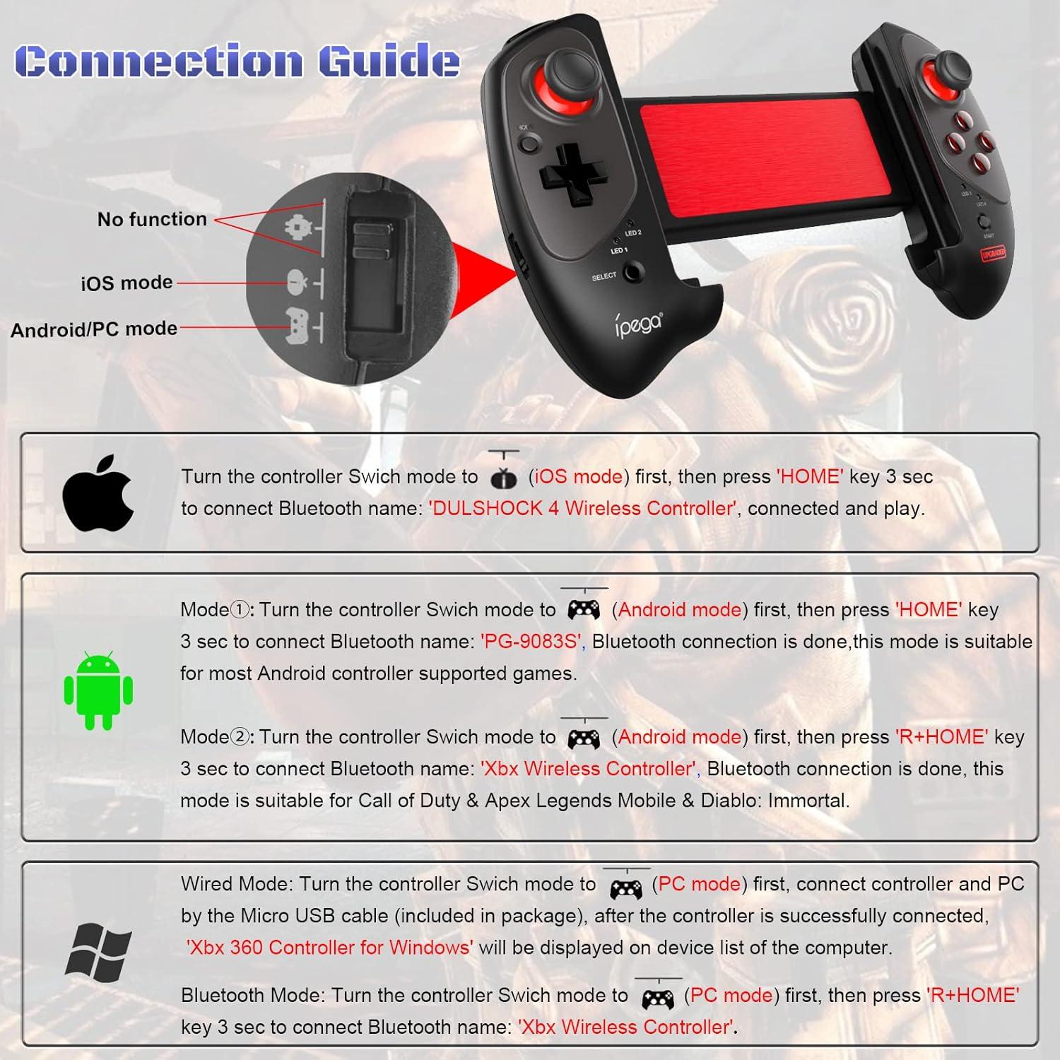 Controlador Inalámbrico Megadream para iPad y Android - 28cm