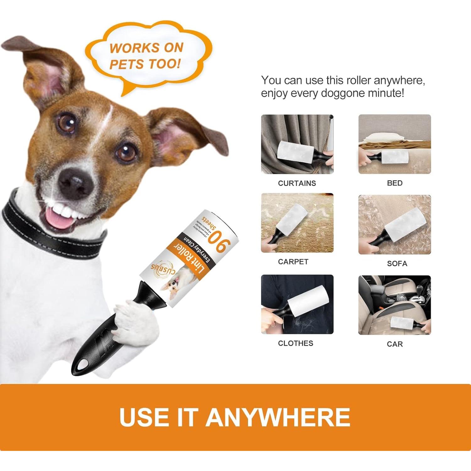 Rodillos Adhesivos Cusbus para Pelo de Mascotas - 450 Hojas