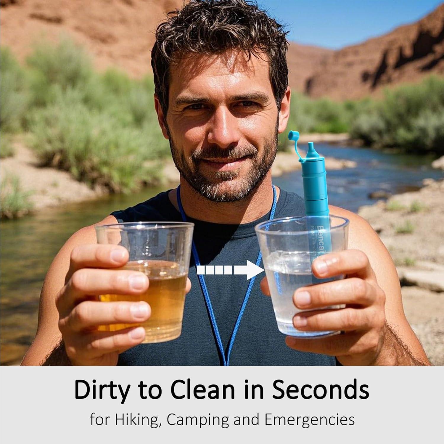 Filtro de Agua Portátil Bencai con Brújula - 0.1 Micrones