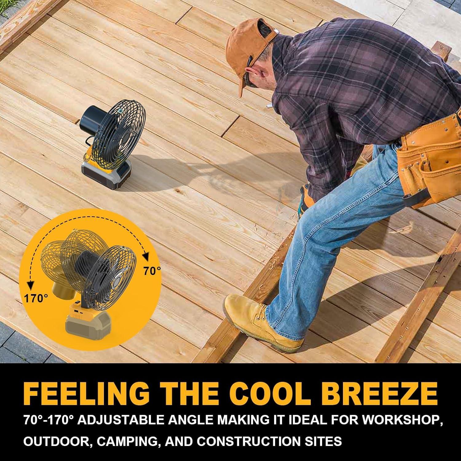 Ventilador Portátil LIVOWALNY 7" 17W Inalámbrico para Dewalt