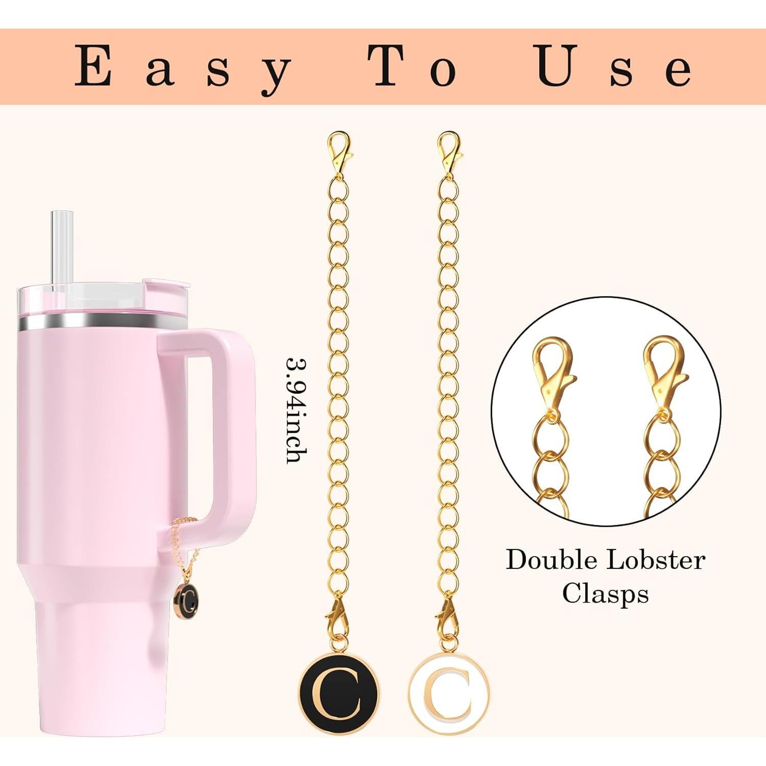 Encantos de Letra Inicial Personalizados Utuichuo 2PCS