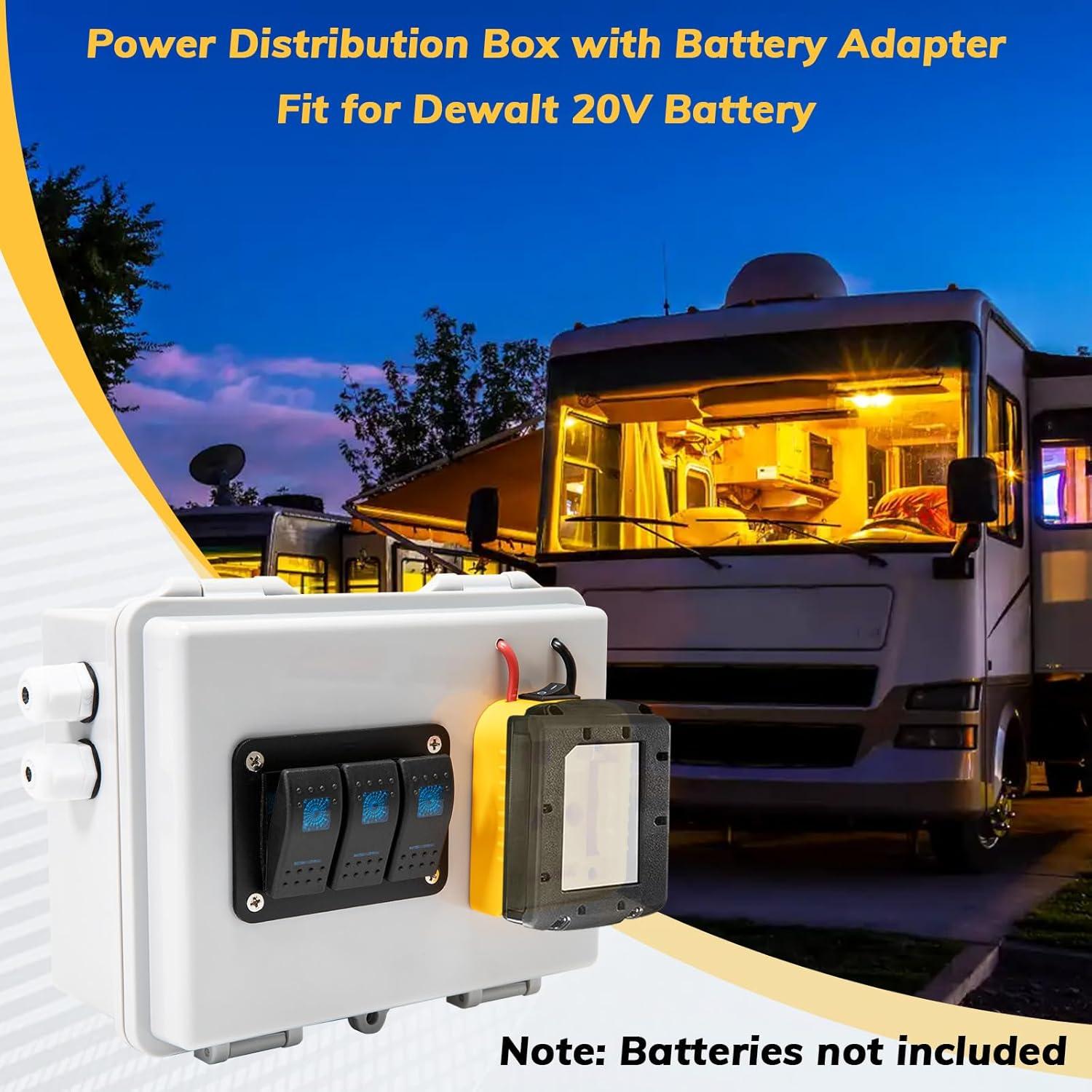 Caja de Distribución de Energía Zelvoro para Batería DeWalt 20V