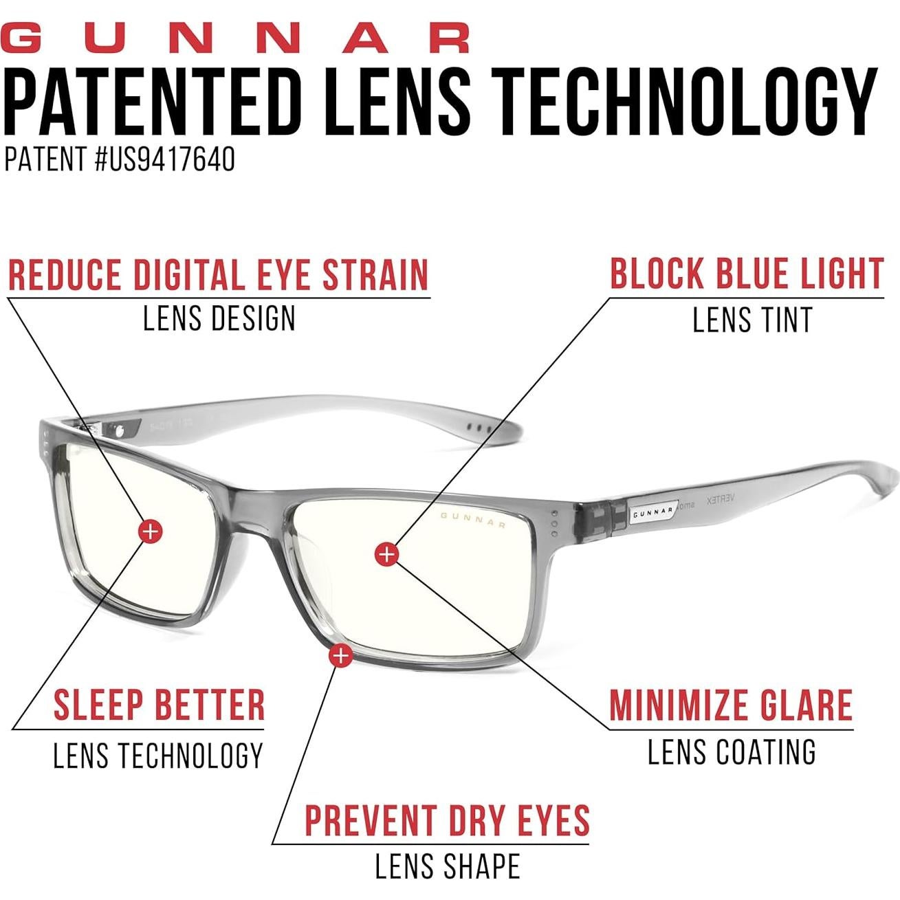 Gafas de Juego GUNNAR para Niños - Bloqueo Luz Azul - Rush