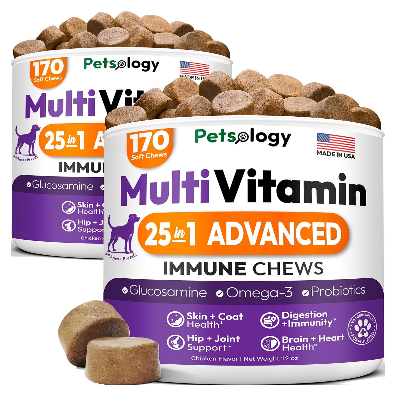 Multivitamina Masticable para Perros Petsology 340 Unidades