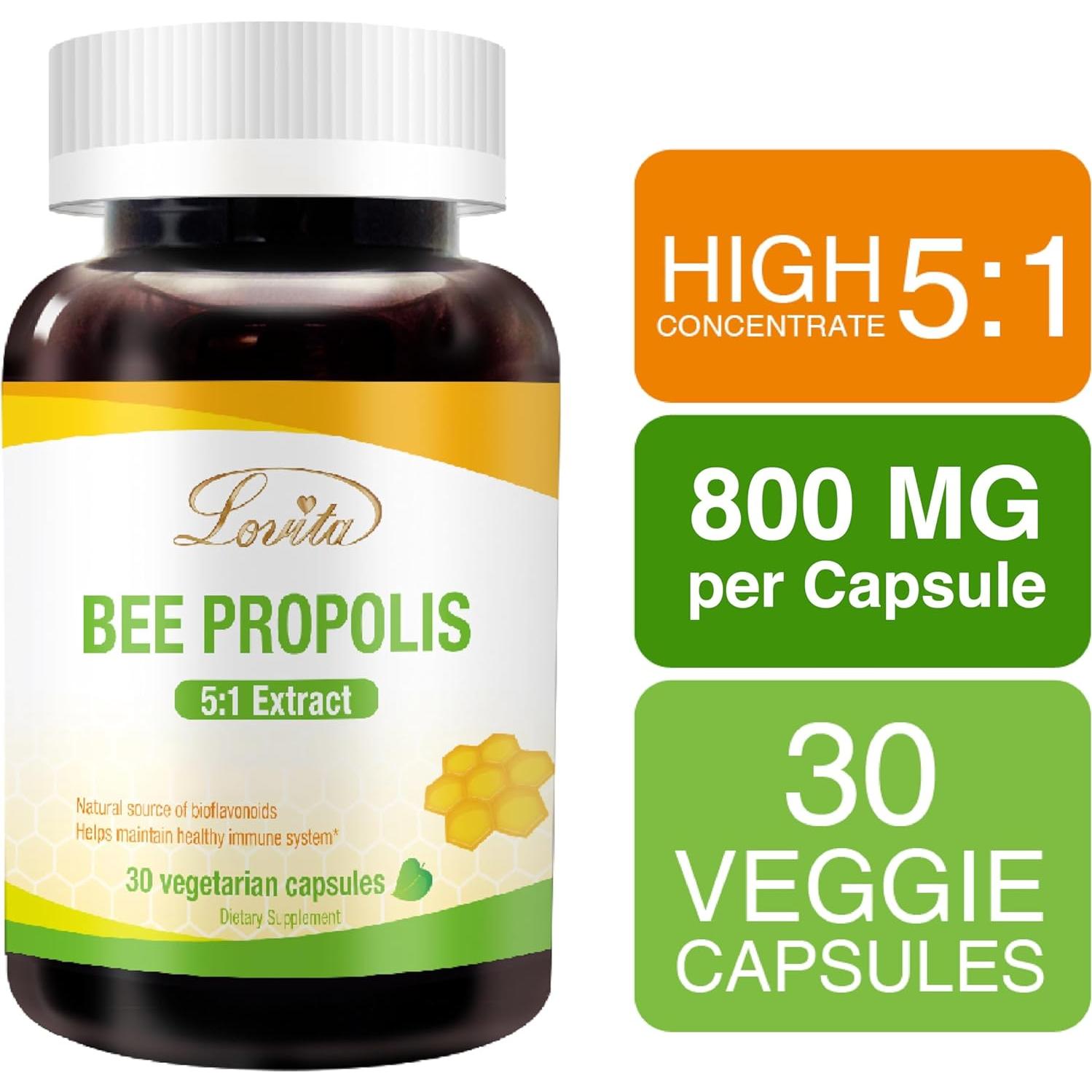 Cápsulas de Propóleos Lovita 30 Unidades | Alta Potencia 5:1