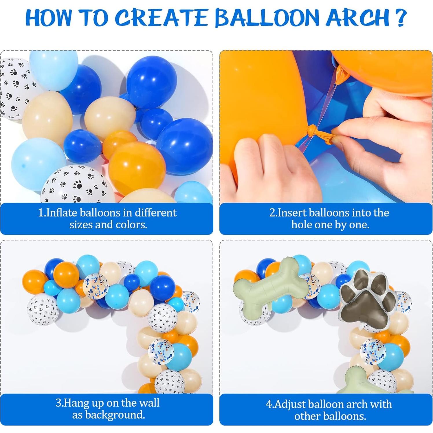 Kit de Guirnalda de Globos de Fiesta Gejoy 103 Piezas Azul