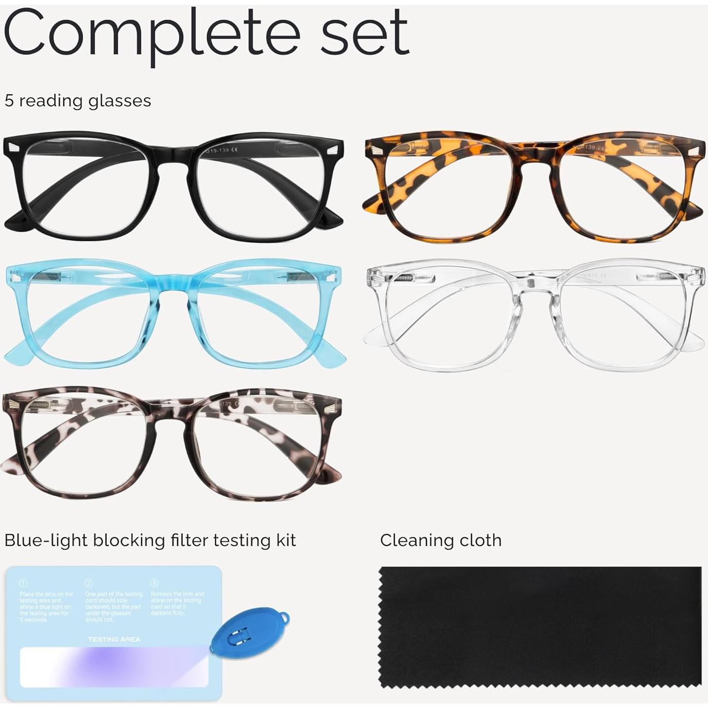 Gafas de lectura CCVOO unisex 1.0x anti luz azul