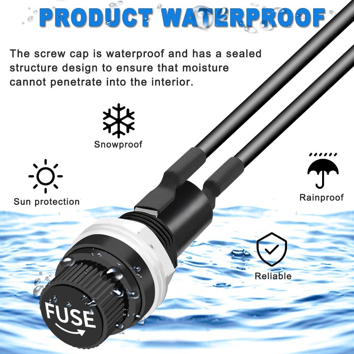 Soporte de Fusible Montaje en Panel 5x20mm MKBKLLJY 10PCS