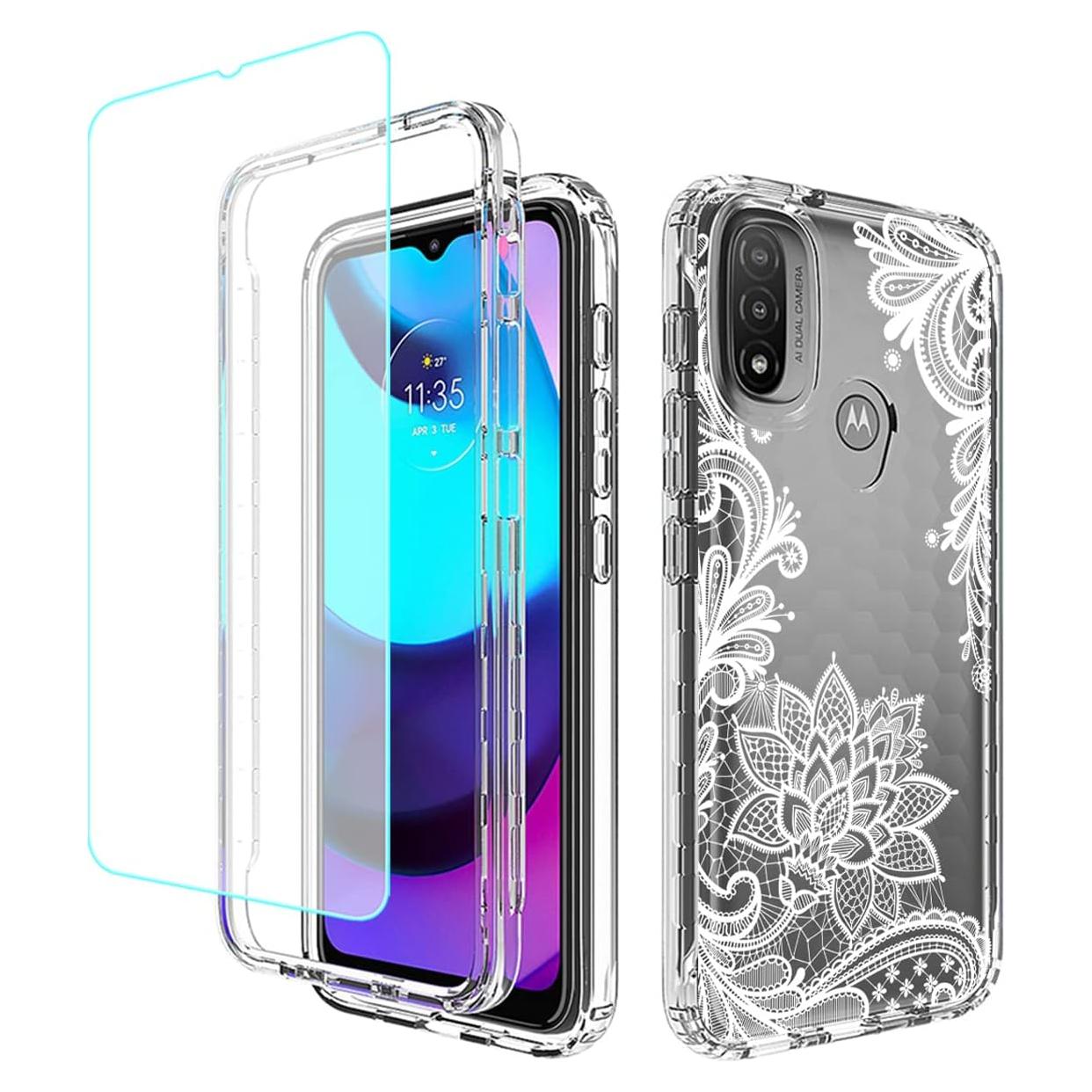 Funda Protectora para Motorola Moto E20/E30/E40 con Protector de Pantalla Mandala