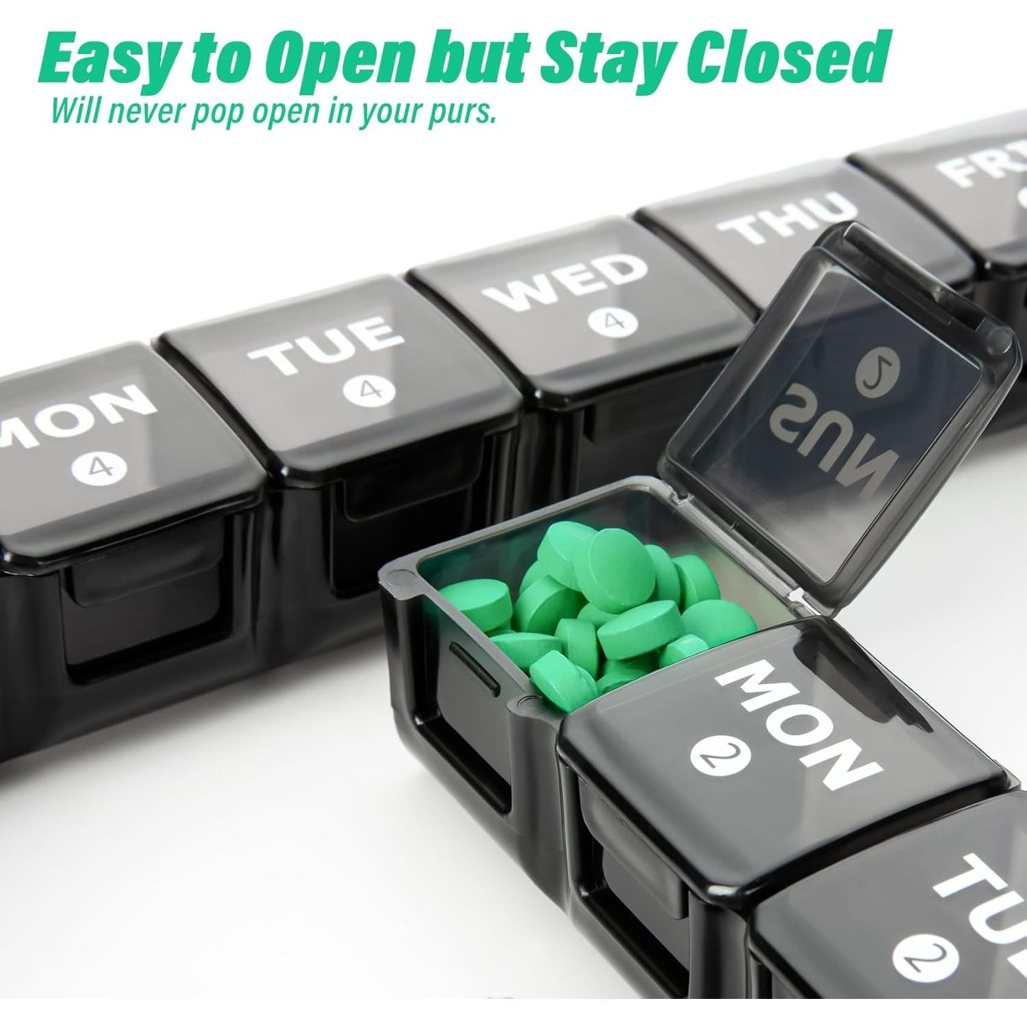 Organizador de Pastillas Mensual Yaklim XL 28 Días Negro