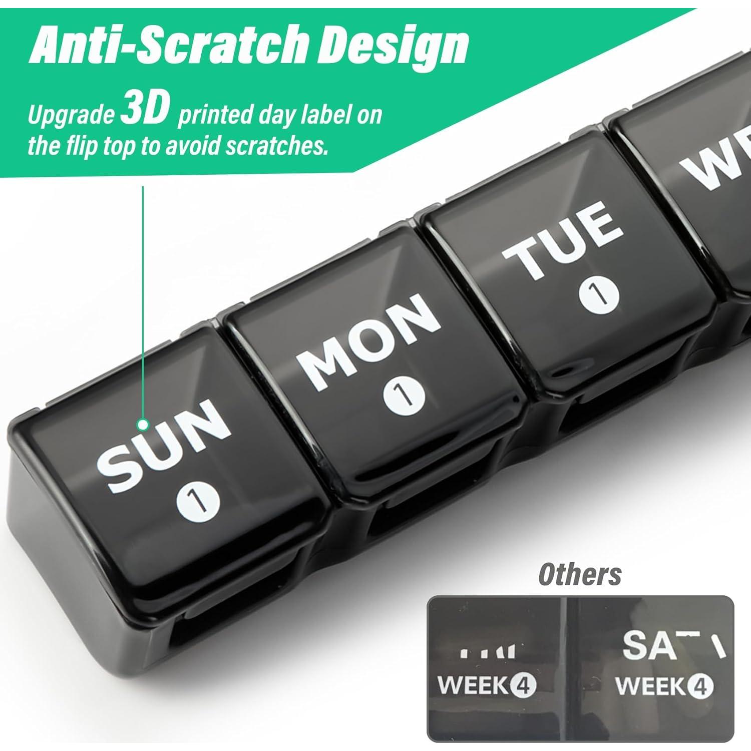 Organizador de Pastillas Mensual Yaklim XL 28 Días Negro