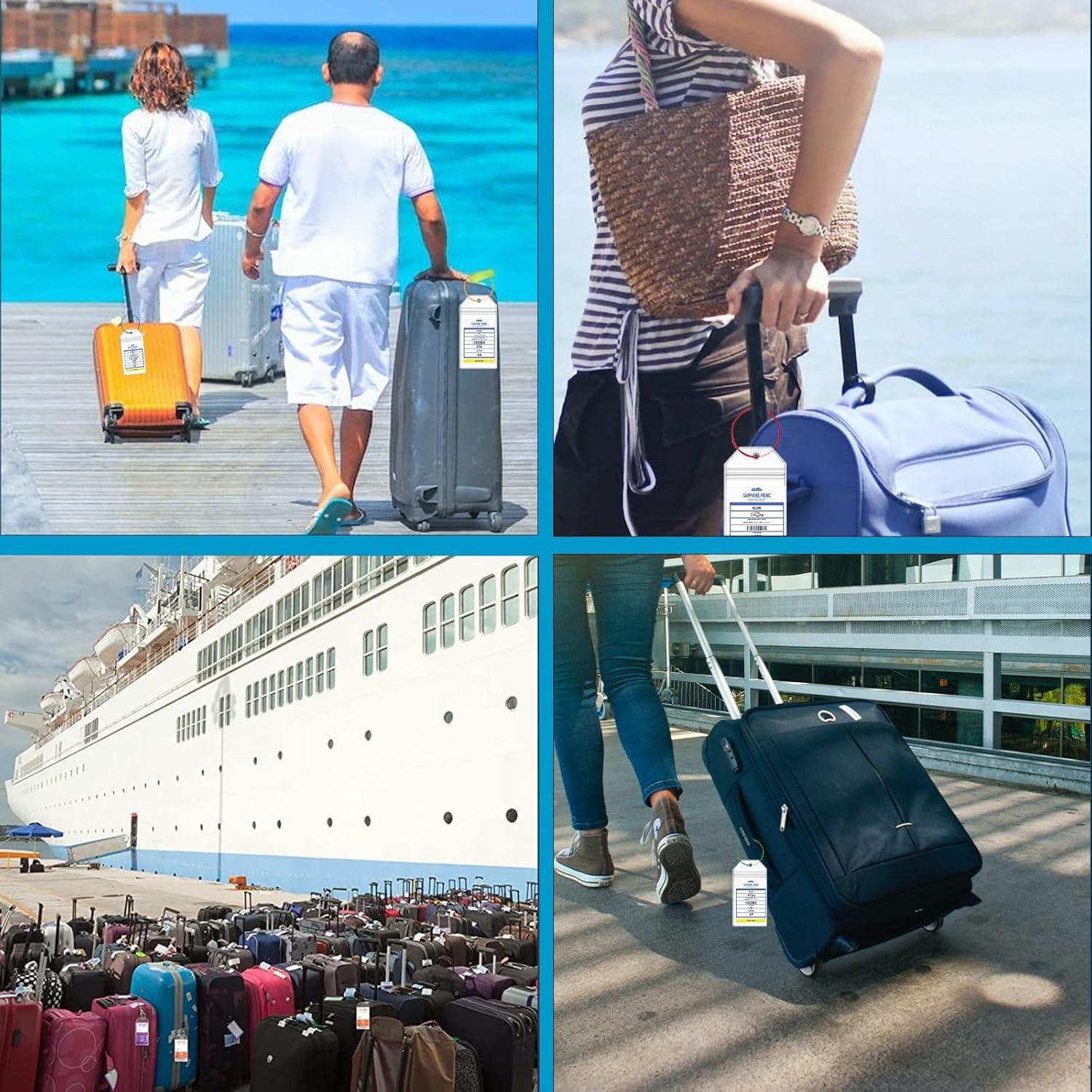 Soporte de Etiquetas de Equipaje Crucero Princesa 6 Pcs con Lanyards