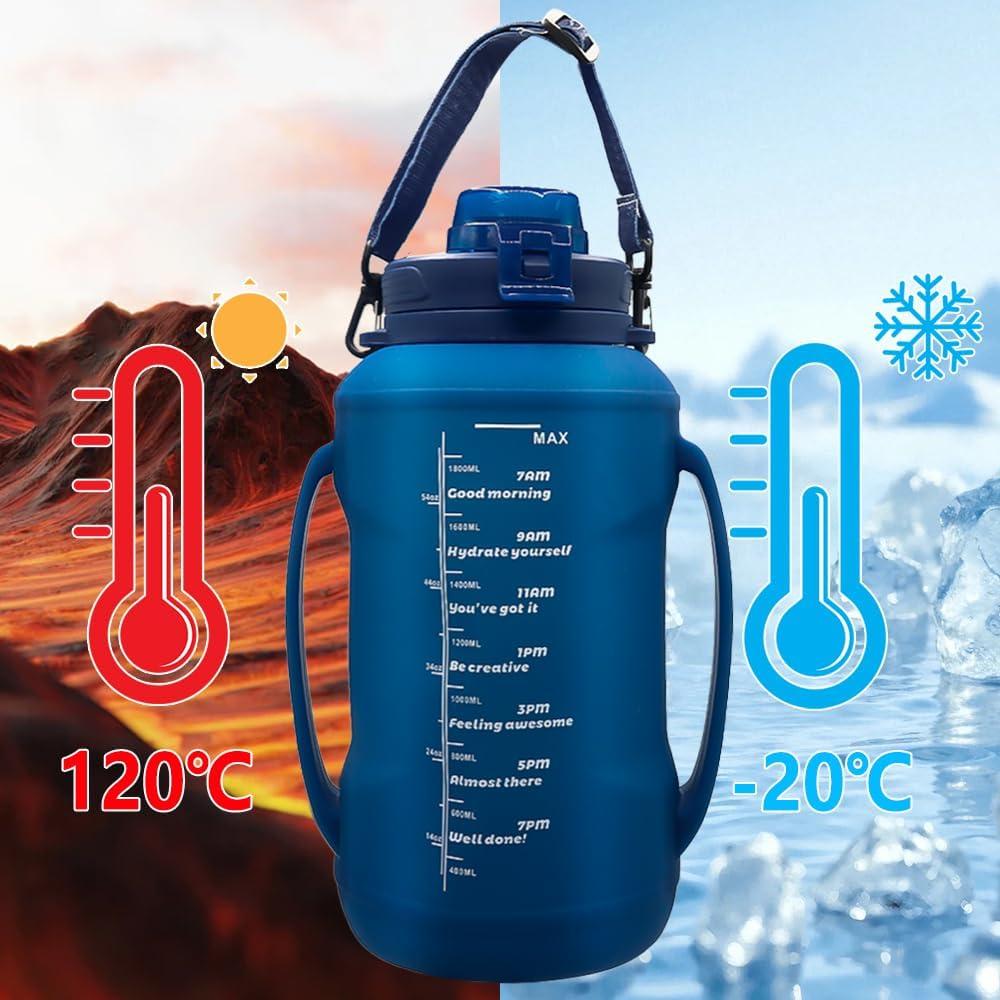 Botella Plegable 64oz LELExilan Azul - Silicona A Prueba de Fugas