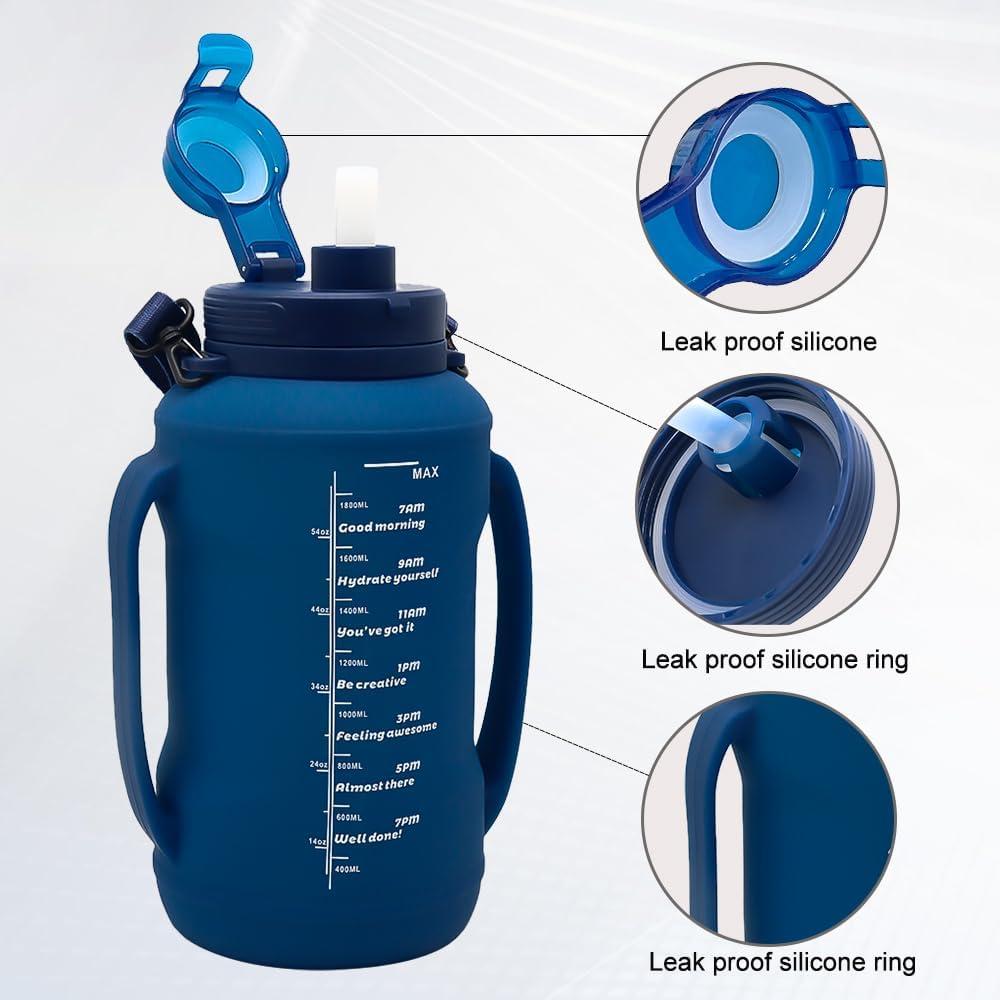 Botella Plegable 64oz LELExilan Azul - Silicona A Prueba de Fugas