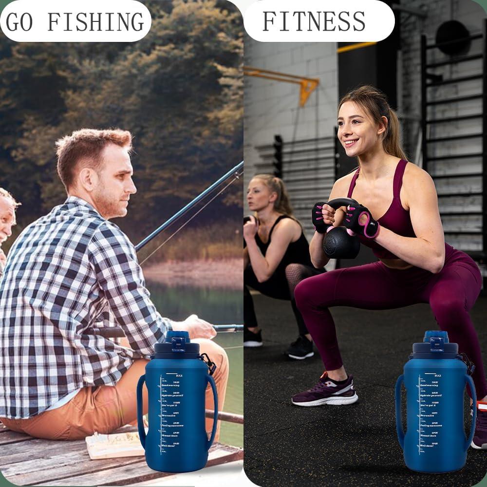 Botella Plegable 64oz LELExilan Azul - Silicona A Prueba de Fugas