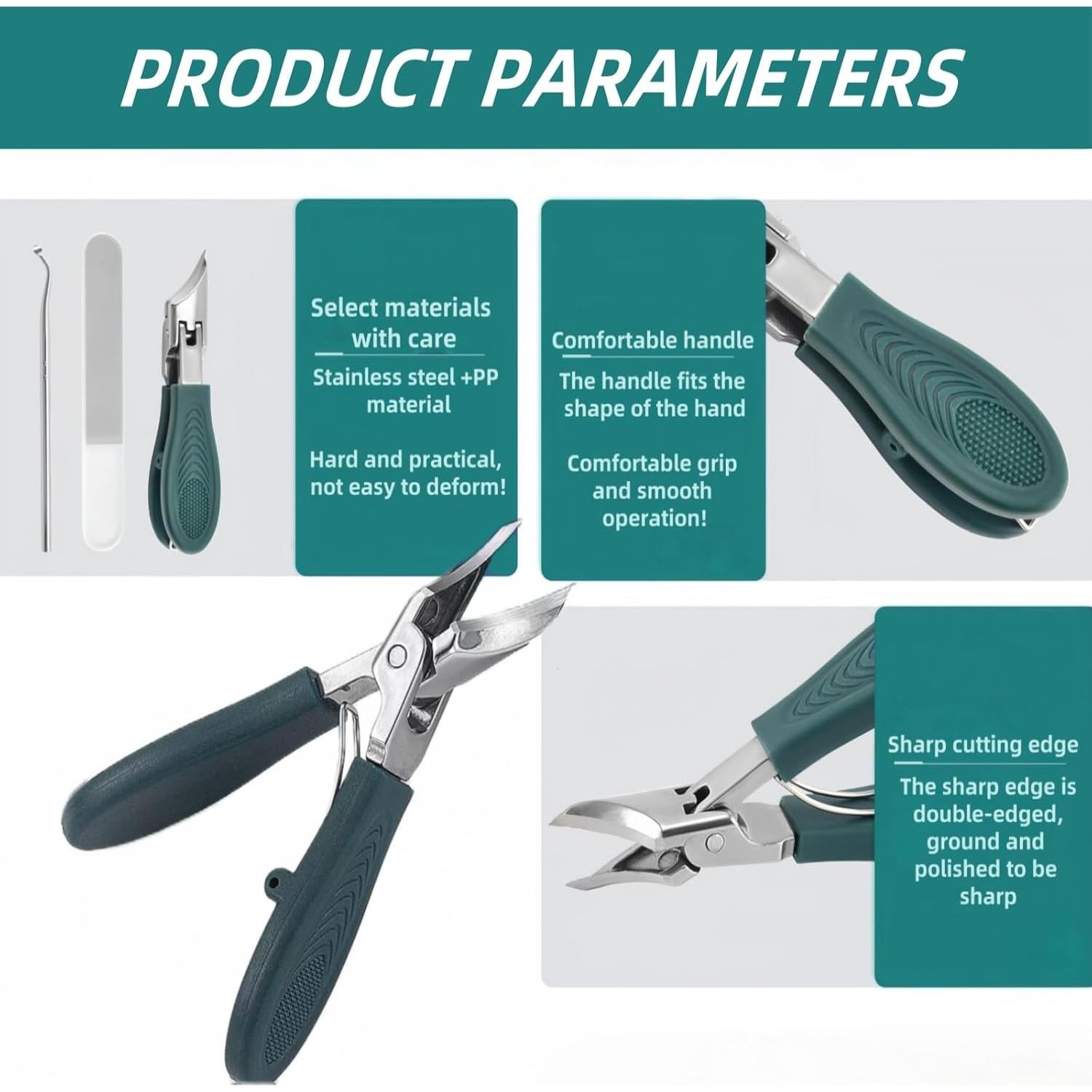 Cortadores de Uñas Beak de Águila Gruesas 9 Piezas Negro