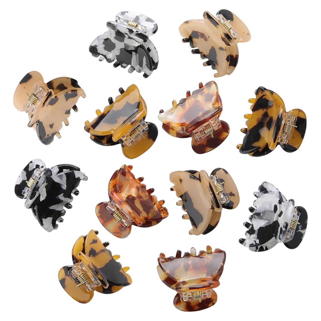 Pinzas para el cabello tipo garra Molans - 12 piezas ámbar