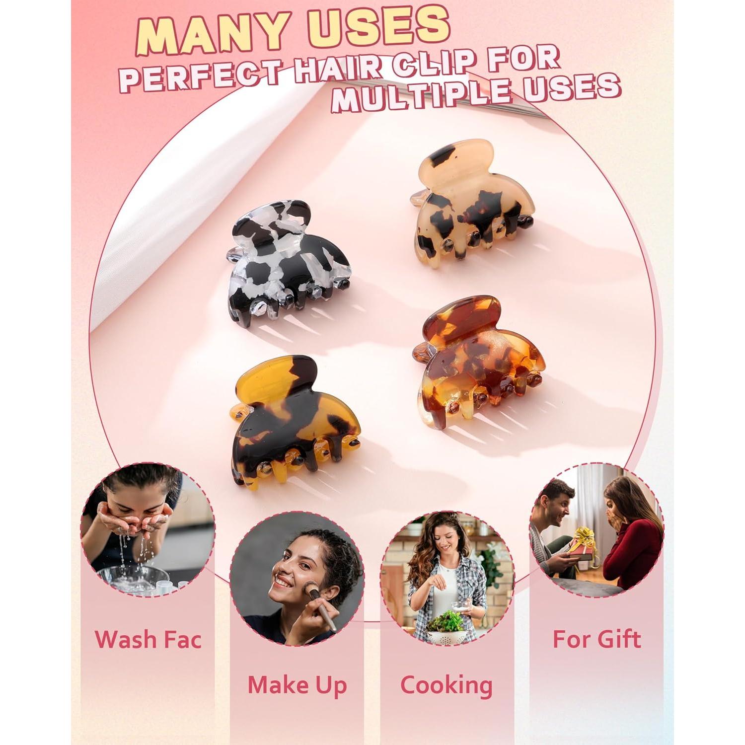 Pinzas para el cabello tipo garra Molans - 12 piezas ámbar