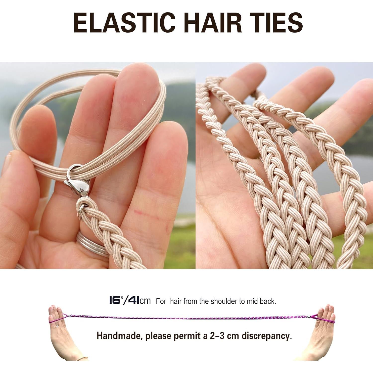 3 Paquetes de Sujetadores de Cabello SISYOUP 40 cm Elásticos