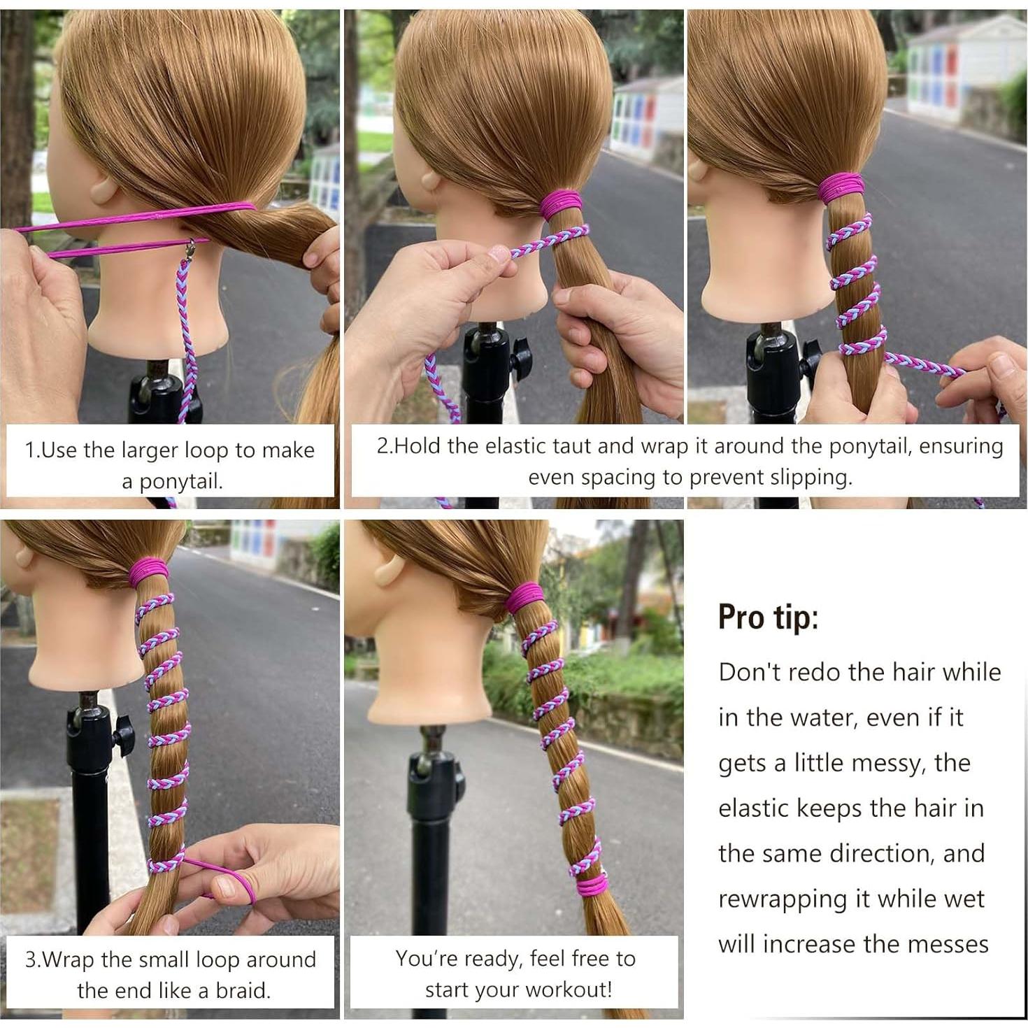 3 Paquetes de Sujetadores de Cabello SISYOUP 40 cm Elásticos