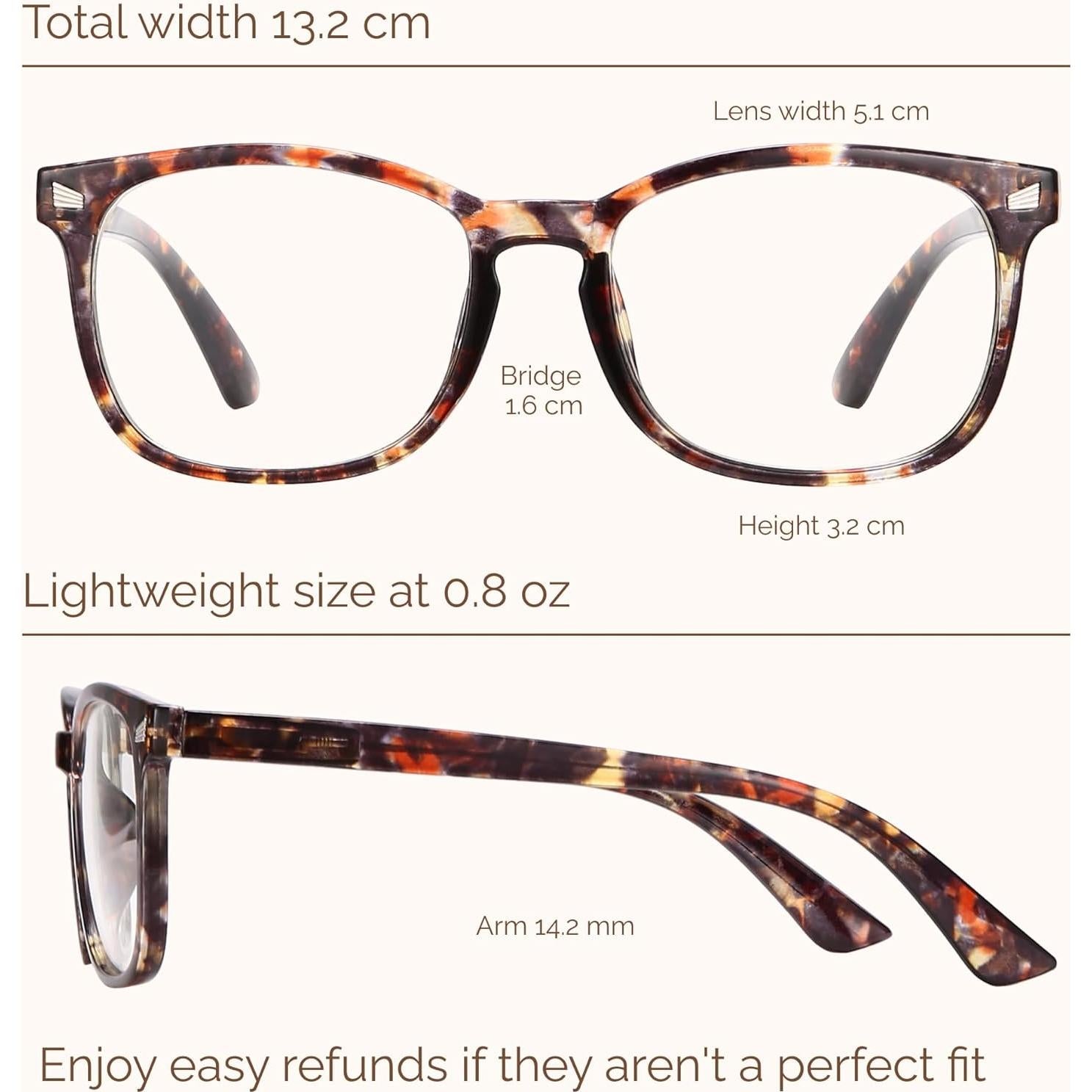 Gafas de lectura CCVOO 1.75x anti luz azul unisex